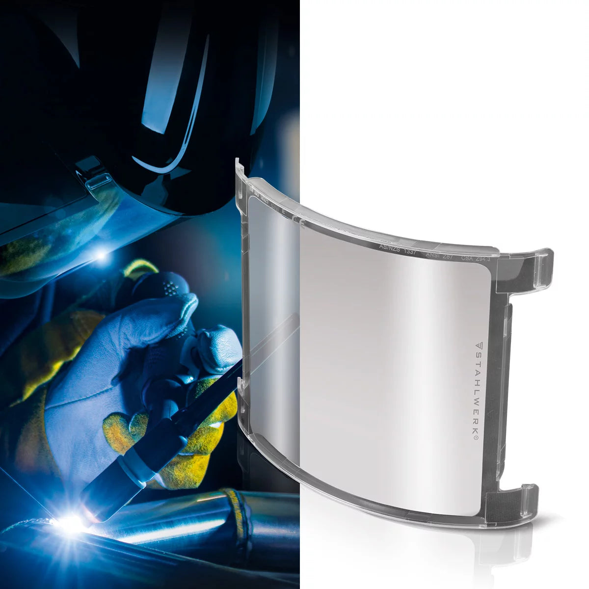 STAHLWERK Welding Helmet Replacement Lenses Set of 6 | Internal replacement lenses and external visor | Welding protection glass | Protective glasses according to EN ISO EN ISO 16321 for fully automatic welding helmets | TITANIUM