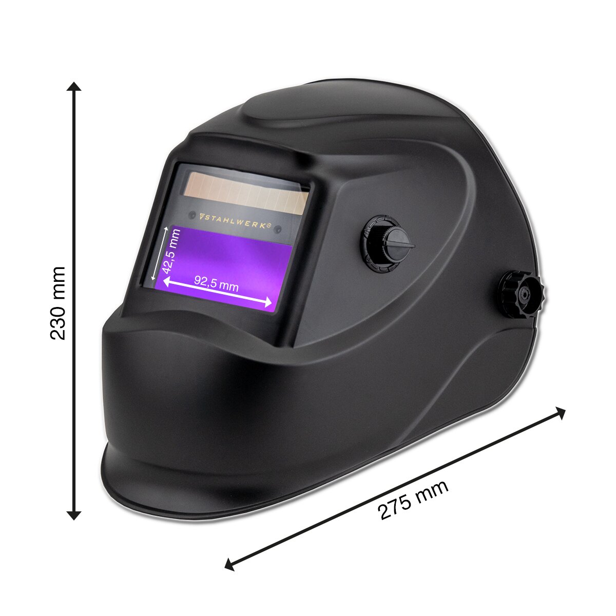 STAHLWERK fully automatic welding helmet ST-450 R black matt, fully automatic darkening, adjustable parameters, including 5 replacement lenses