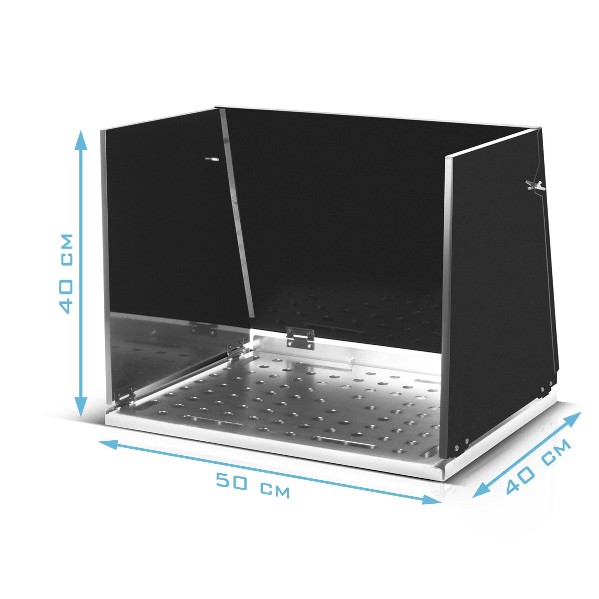 STAHLWERK welding table attachment SA-500 ST 500 x 400 mm mobile welding cabin | Foldable welding table extension for workbenches and assembly tables with D16 perforated plate for clamping tools