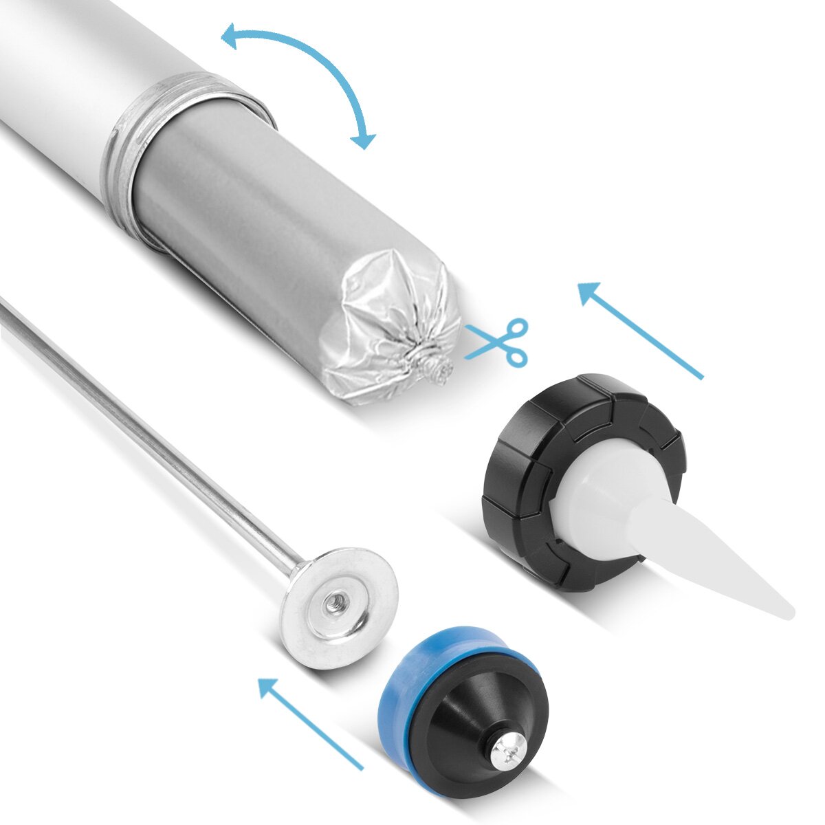 STAHLWERK Silikonpistole SP-600 ST 600 ml Kartuschenpresse / Kartuschenpistole aus stabilem Aluminium für Kartuschen und Beutel zum Silikonieren und Aufbringen von Kleb- und Dichtstoffen