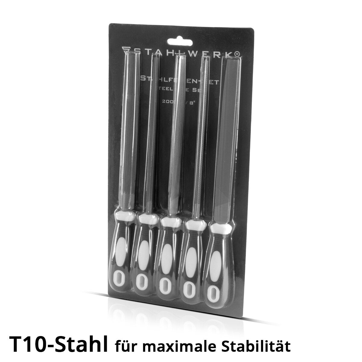 Lime in acciaio STAHLWERK set da 5 200 mm | Raspe da 8" | lime per metallo | lime da officina | set di lime per la lavorazione professionale di metallo, legno e plastica