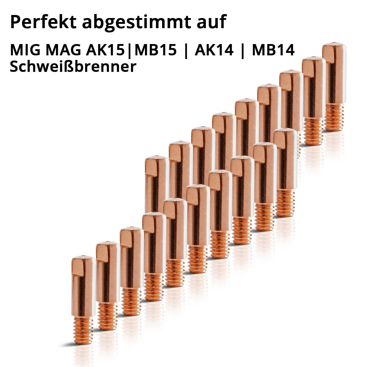 Juego de puntas de contacto STAHLWERK MIG MAG | Juego de 20 puntas de contacto M6x25 1,0 mm | Limpiador de boquillas 13 en 1 en estuche | Accesorios para AK15, MB15, AK14, MB14 | Juego de piezas de limpieza y desgaste para antorchas de soldadura MIG/MAG