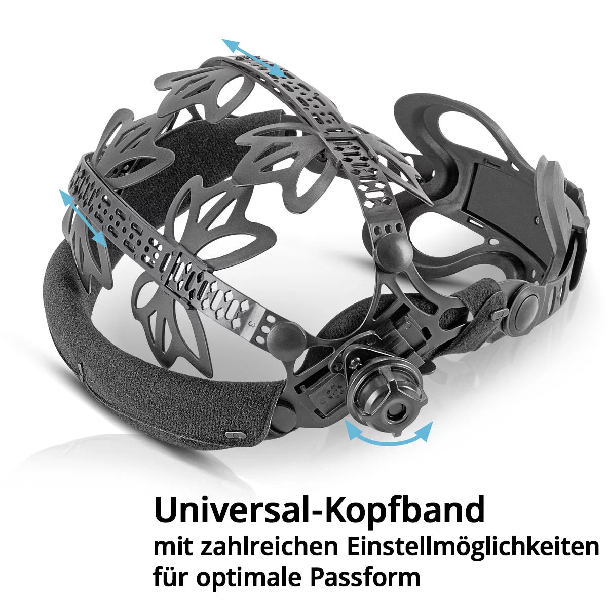 STAHLWERK universal headband for welding helmets in a set of 2 made of high-quality plastic with versatile adjustment options, ergonomic fit, integrated head pad and replaceable sweatband