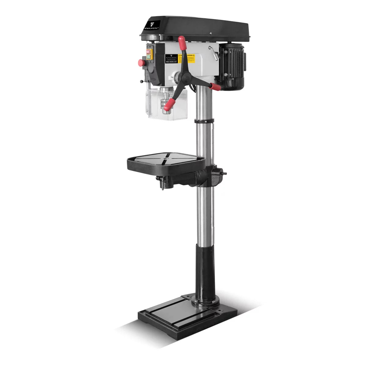 STAHLWERK BD-1500 ST column drilling machine | Powerful drill press 1500 watts for DIY enthusiasts and metal construction | Drilling diameter Ø 20 mm | 150 - 2,450 rpm | Robust drill table and metal base