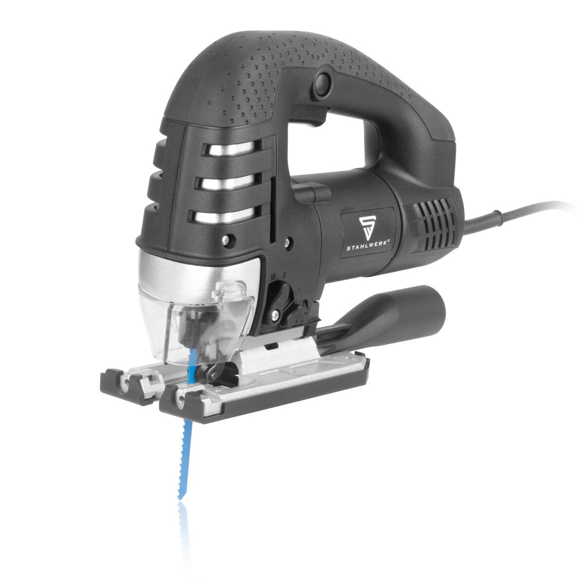 Sierra de calar STAHLWERK JSB-750 ST con sierra eléctrica de 700 W, 600 - 2.800 rpm y ángulo de inclinación de 45° | Sierra pendular | Sierra de calar pendular con carril guía para serrar madera, metal y plástico