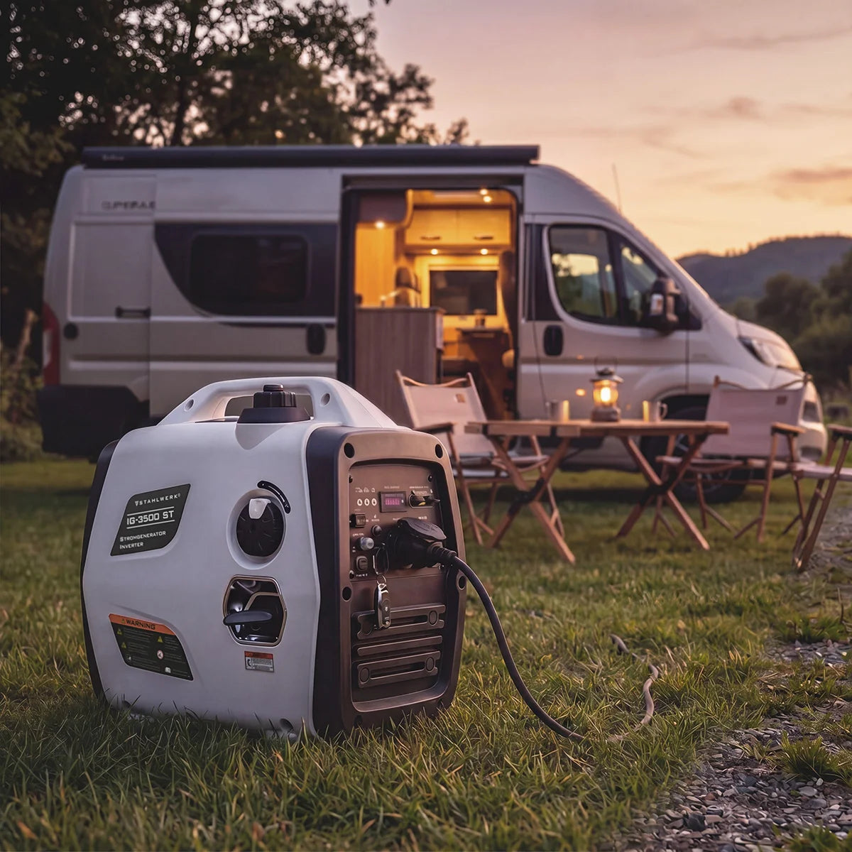 Générateur essence STAHLWERK IG-3500 ST 3,5 kW | Générateur d'énergie à onduleur de 4,76 HP | Générateur multi-alimentation | Générateur de secours, 4 temps, 5 connexions consommateurs, économe en consommation et nécessitant peu d'entretien