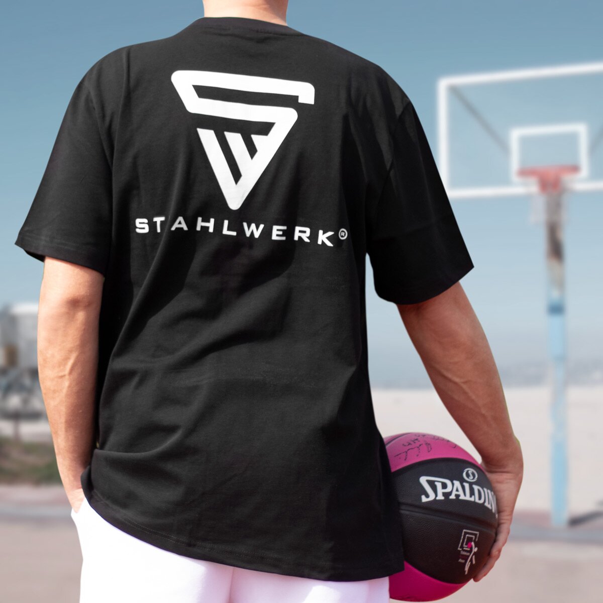 STAHLWERK T-Shirt Größe XXL Kurzarm-Hemd mit Logo-Print aus 100% Baumwolle