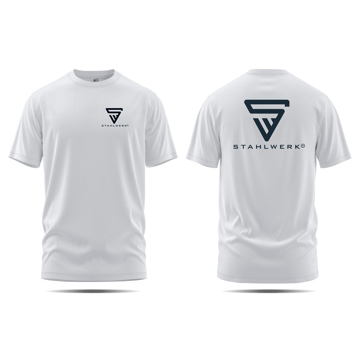 STAHLWERK T-Shirt Größe XXL Kurzarm-Hemd mit Logo-Print aus 100% Baumwolle