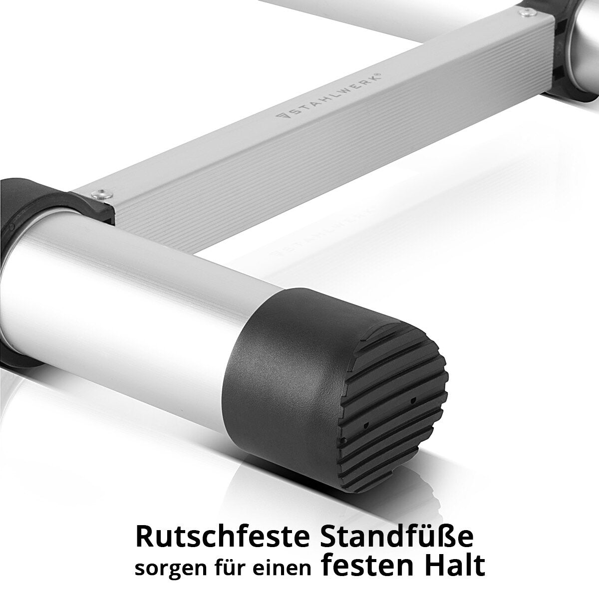 Échelle télescopique STAHLWERK TL-260 ST avec capacité de charge de 150 kg et longueur maximale de 2,60 m, échelle extensible en aluminium | Échelle penchée | Échelle à échelons avec échelons antidérapants avec garantie constructeur de 7 ans