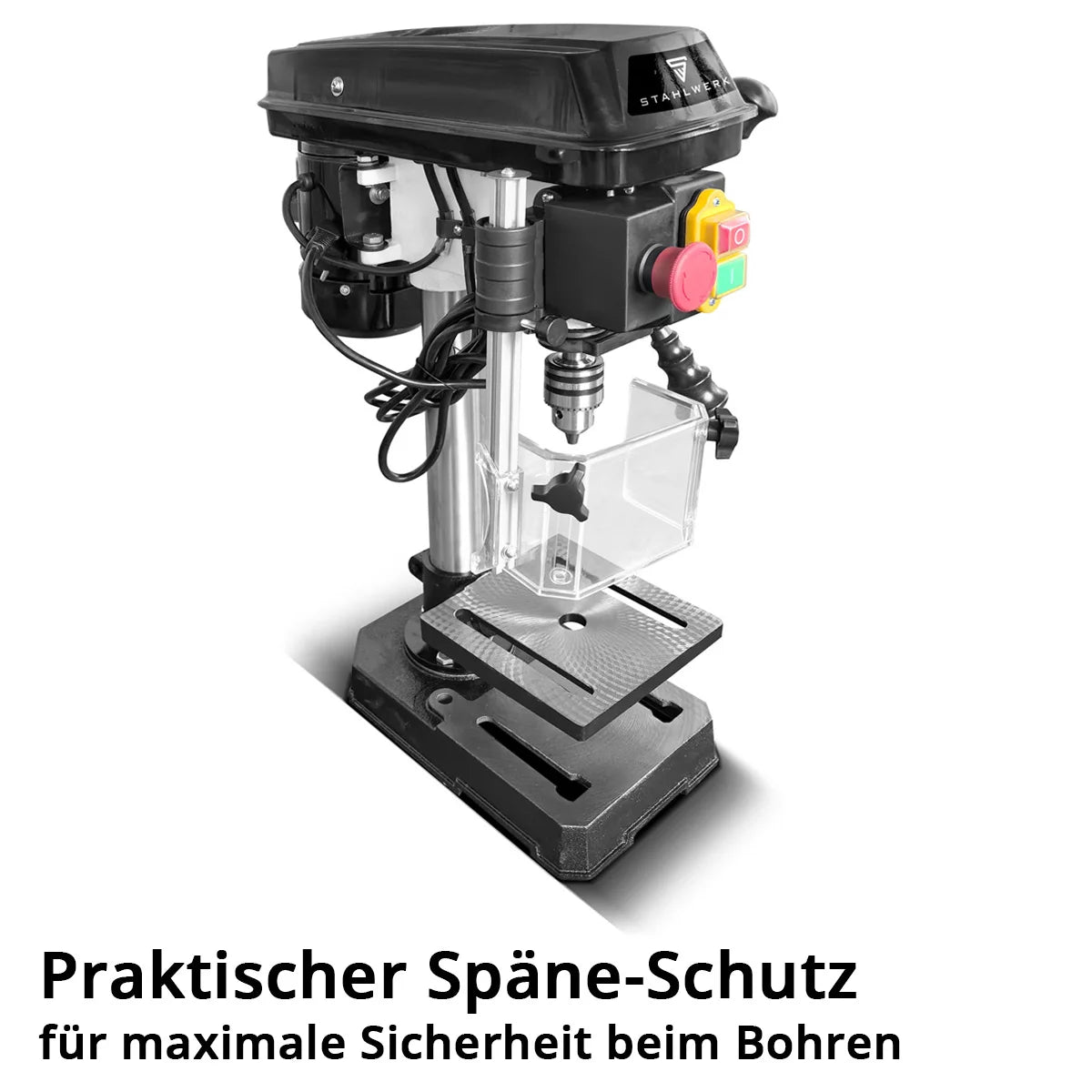 STAHLWERK BD-350 ST Säulenbohrmaschine | Präzise Tischbohrmaschine 350 W für Heimwerker, Metallbau | Bohrdurchmesser Ø 13 mm | 620 - 2.620 U/min |Robuster Bohrtisch und Metallfuss für stabilen Stand