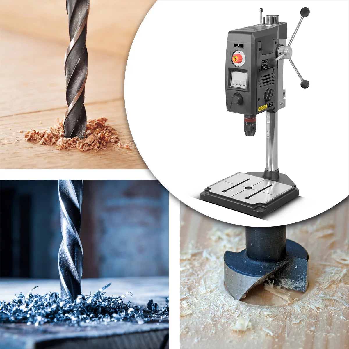 STAHLWERK MBD-800 ST Tischbohrmaschine mit Positionslaser | 800 W Ständerbohrmaschine | 200 - 2.500 U/min | Schnellspannbohrfutter 1,5 - 13mm | Säulenbohrmaschine mit 90 mm Bohrhub | Digitaldisplay