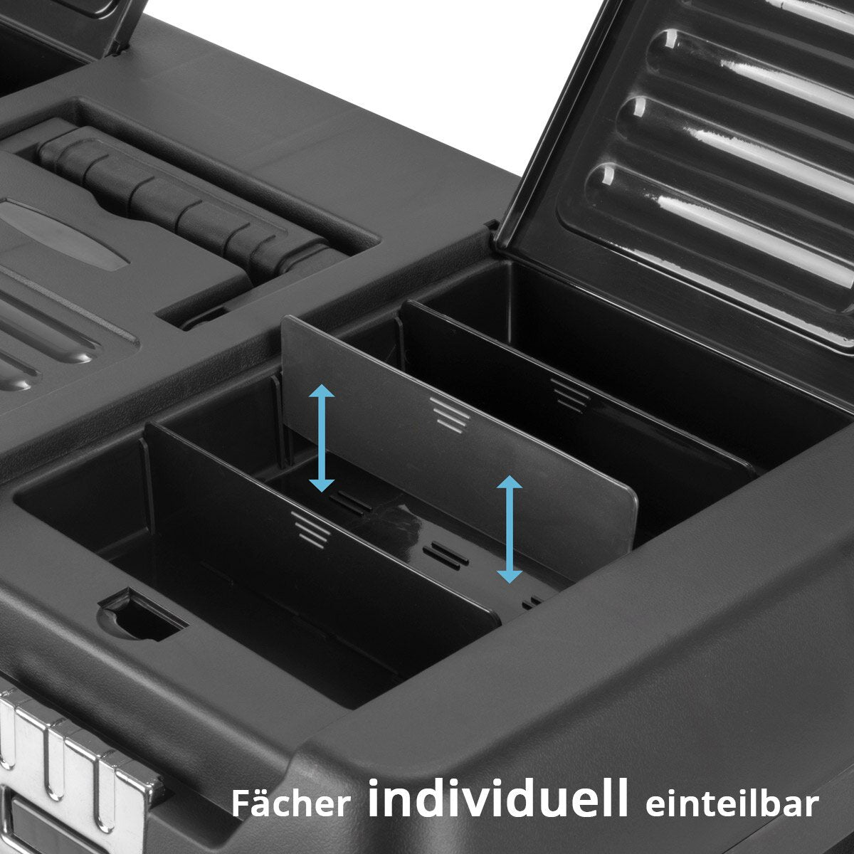 STAHLWERK Toolbox Set mit 4 leeren Werkzeugkisten | Werkzeugbox | Werkzeugkoffer | Werkzeugkasten | Werkzeug-Organizer | 4 in 1 Modul-System mit integrierten Sortimentsboxen