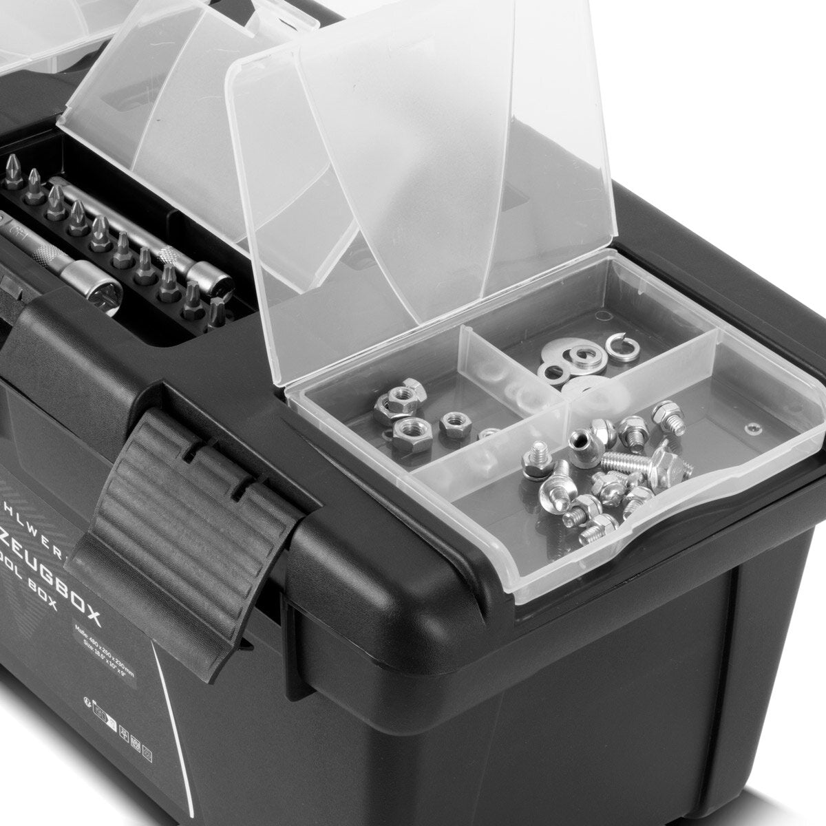 STAHLWERK Toolbox Set mit 5 leeren Werkzeugkisten | Werkzeugbox | Werkzeugkoffer | Werkzeugkasten | Werkzeug-Organizer | 5 in 1 Modul-System mit integrierten Sortimentsboxen