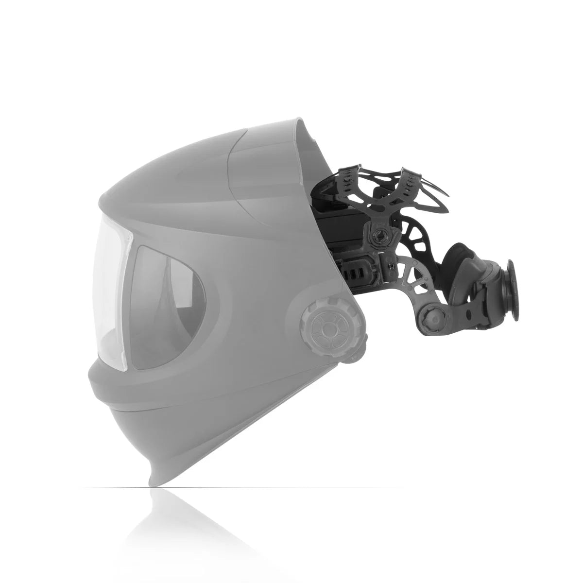 Diadema universal STAHLWERK para caretas de soldadura automática | Opciones de configuración versátiles | Ajuste ergonómico | Cojín para la cabeza integrado | Banda para el sudor intercambiable | Transpirable y ligero