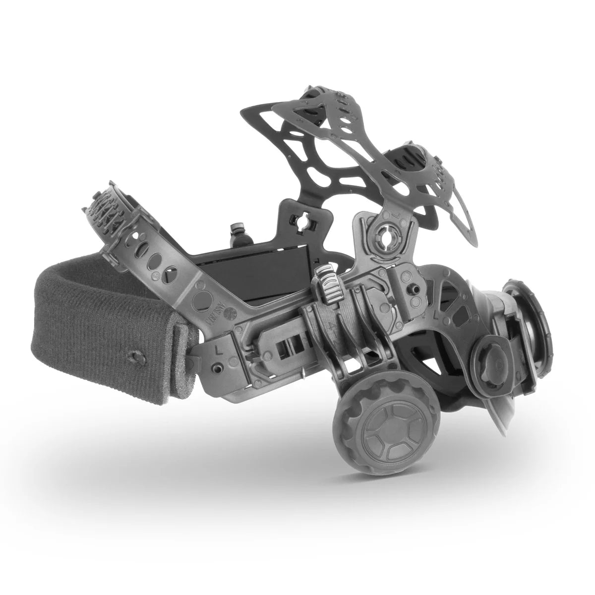 Diadema universal STAHLWERK para caretas de soldadura automática | Opciones de configuración versátiles | Ajuste ergonómico | Cojín para la cabeza integrado | Banda para el sudor intercambiable | Transpirable y ligero