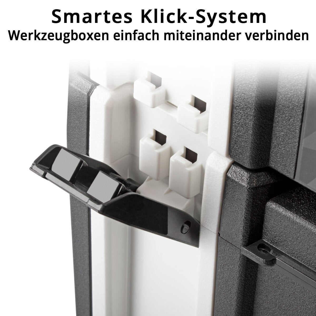 STAHLWERK Universal Toolbox Größe M 443 x 310 x 151 mm stapelbare Systembox | Werkzeugkiste | Werkzeugkoffer | Werkzeug-Organizer im Modul-System aus hochbelastbarem ABS-Kunststoff mit Tragegriff
