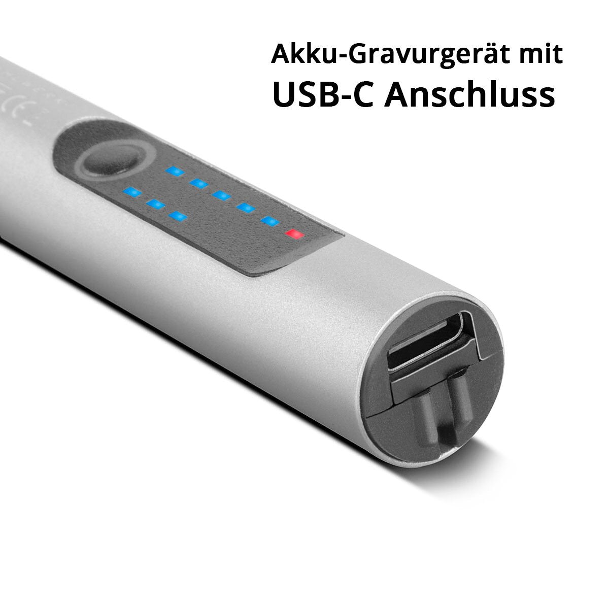Acciaio in acciaio USB Incisione della penna UG-300 ST con batteria da 8 W incise | GravuRStift | Dispositivo Gravier | Dispositivo a gravi | Miss | Strumento di incisione con 3 marce e fino a 18.000 giri / min per un lavoro di incisore preciso