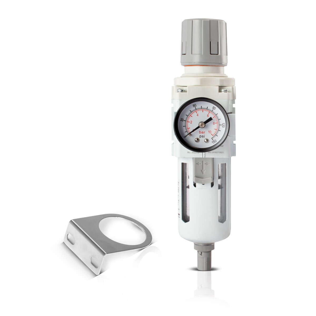STAHLWERK Séparateur d'eau jusqu'à 10,5 bar pour compresseurs d'air comprimé outils à air comprimé unité de maintenance filtre régulateur de pression d'air comprimé raccord 1/4