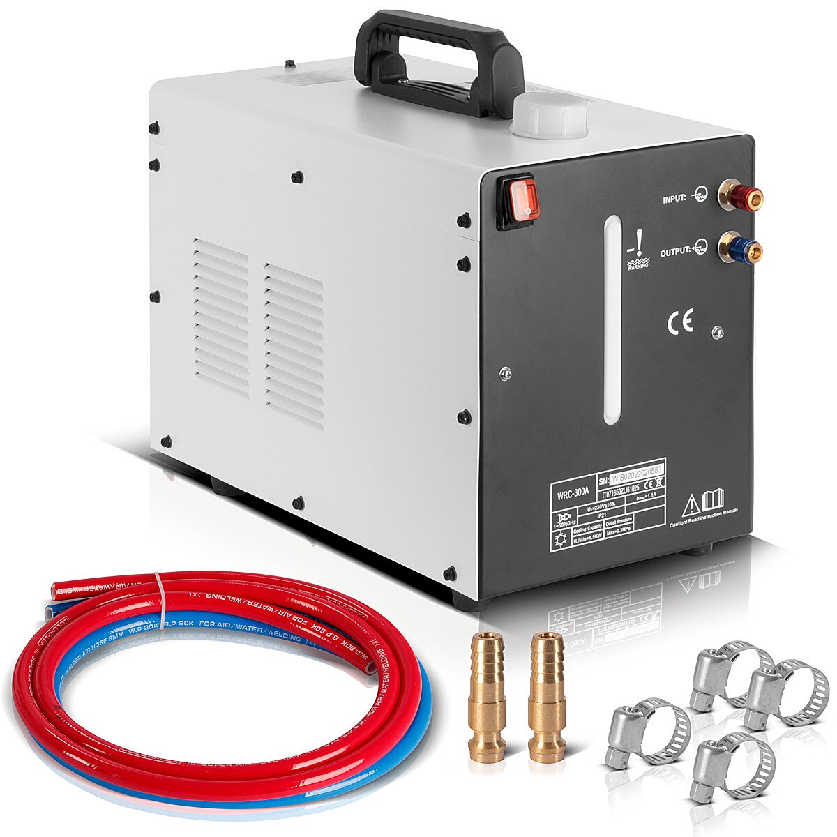 Torche de découpe plasma refroidie à l'eau STAHLWERK WSD-200 jusqu'à 200 A Torche de découpe CUT | Torche à plasma avec paquet de tuyaux de 5 m et entretoise séparée, y compris refroidisseur d'eau de 370 W et réservoir de 6 L