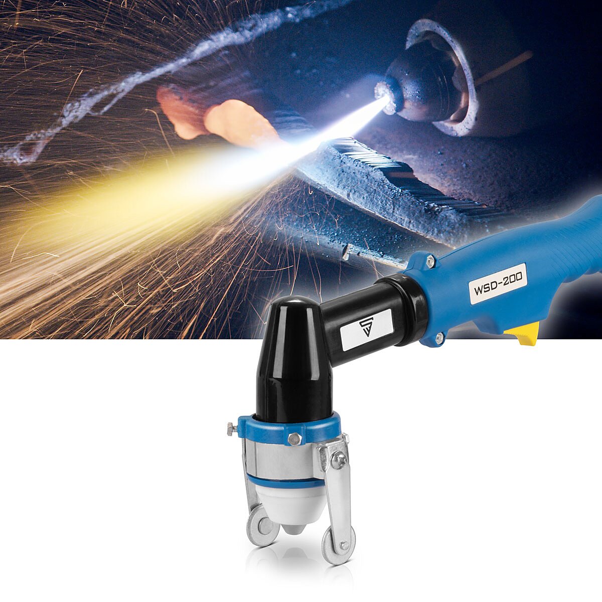 Torche de découpe plasma refroidie à l'eau STAHLWERK WSD-200 jusqu'à 200 A Torche de découpe CUT | Torche à plasma avec paquet de tuyaux de 5 m et entretoise séparée, y compris refroidisseur d'eau de 370 W et réservoir de 6 L