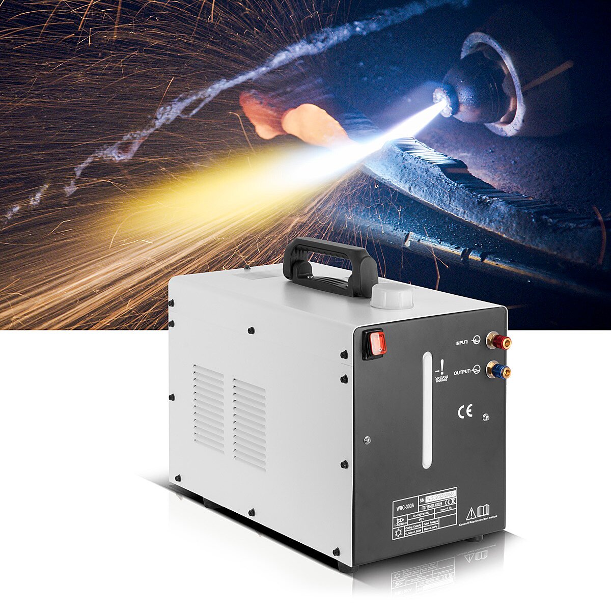 STAHLWERK water-cooled TIG welding torch WP18 | SR18 up to 300 A with 5 m inert gas hose package including water cooler with 370 W and 6 L tank