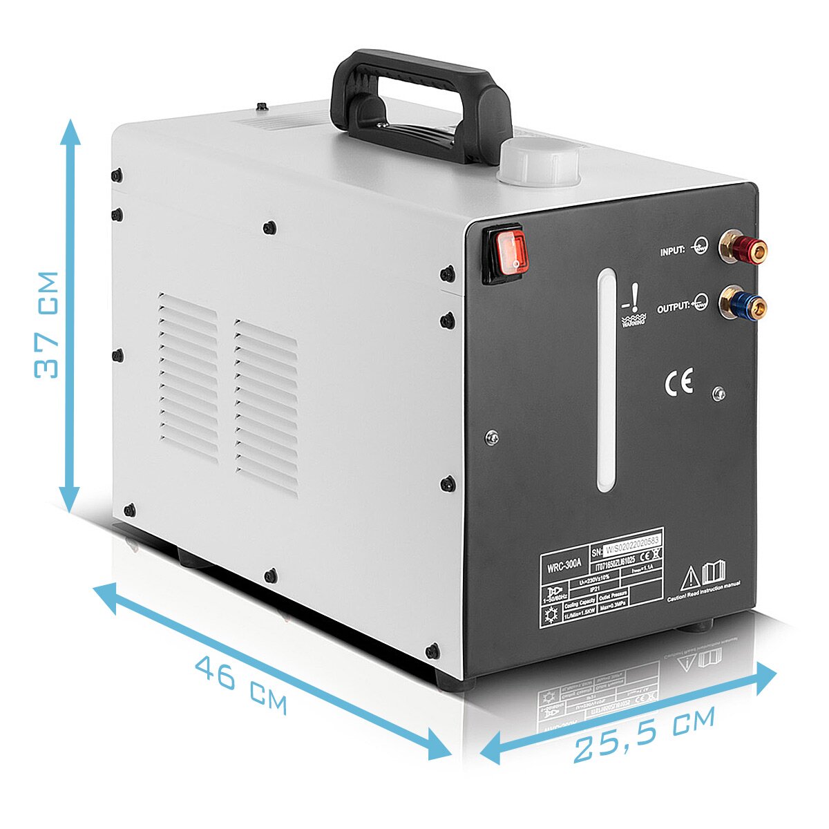 Enfriador de agua STAHLWERK con 370 W de potencia y depósito de 6 l para MIG MAG | Máquinas de soldar TIG y cortadoras de plasma, refrigeración por agua para enfriar paquetes de mangueras, sopletes de soldadura y sopletes de plasma