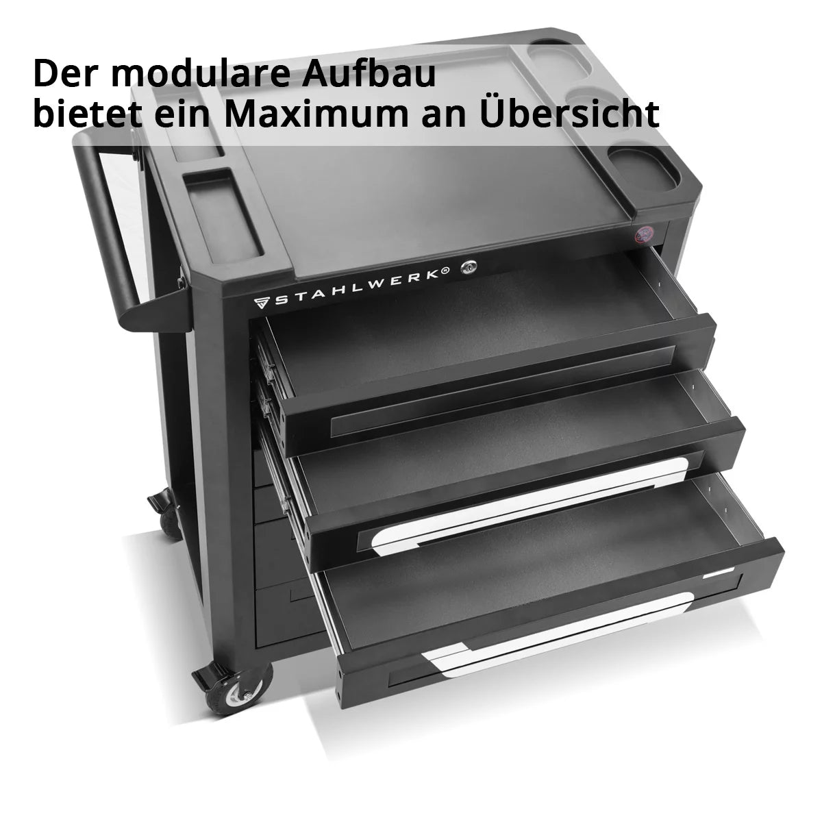 STAHLWERK desserte d'atelier FALCON | Chariot à outils XL verrouillable | Chariot de montage professionnel avec 7 tiroirs et roues caoutchoutées longue durée | Chariots à outils pour l'industrie, l'artisanat, les ateliers et le bricolage