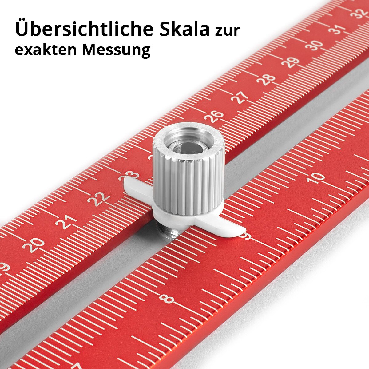 STAHLWERK angle marking ruler made of aluminum with stop and marking pen marking gauge | Marking gauge | Marking ruler | Marking rule for scribing, marking and drawing