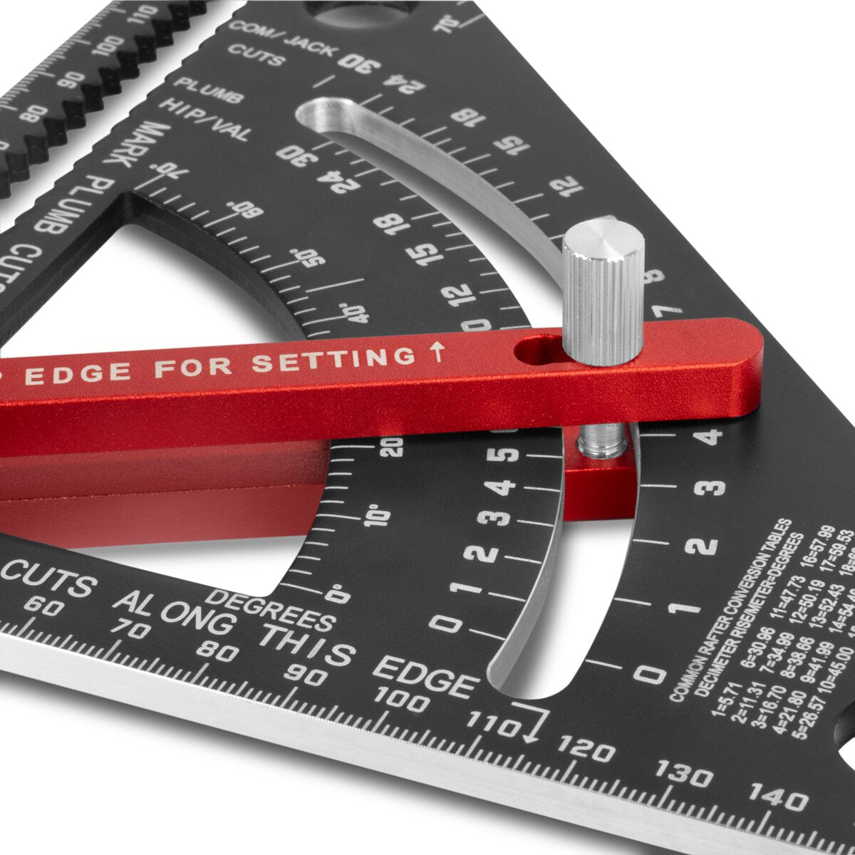 STAHLWERK angle triangle with stop metric aluminum protractor | Try square triangle | carpenter's angle | Multifunctional square for precise measuring, marking, marking and drawing
