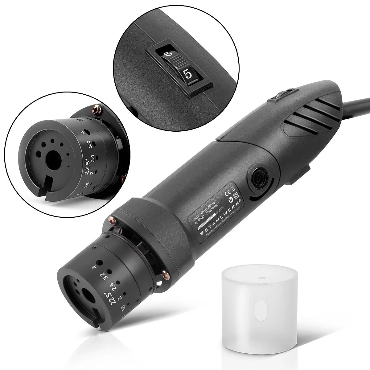 STAHLWERK tungsten grinder WS-28 ST with 280 W and 800 - 28,000 rpm TIG electrode grinder | Tungsten grinder | Electrode sharpener for sharpening 1.0 - 4.0 mm tungsten electrodes
