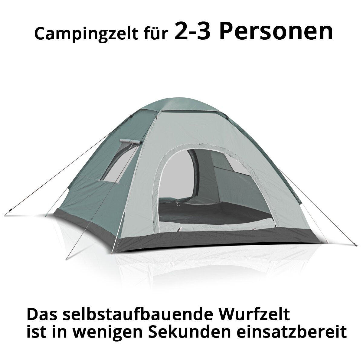STAHLWERK camping tent Z-200 ST 200 x 200 cm self-assembly pop-up tent | Pop-up tent | Igloo tent | folding tent | Dome tent | Trekking tent | Tent for 2-3 people including transport bag