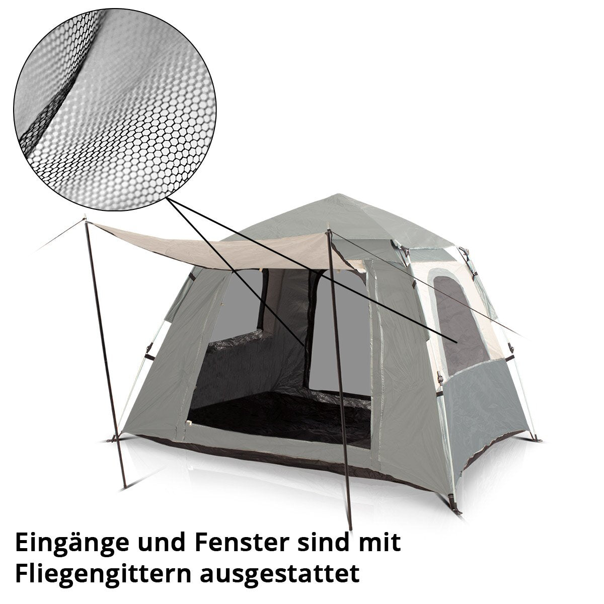 STAHLWERK camping tent Z-210 ST 210 x 160 cm self-assembly pop-up tent | Pop-up tent | Igloo tent | folding tent | Dome tent | Trekking tent | Tent for 1-2 people including transport bag