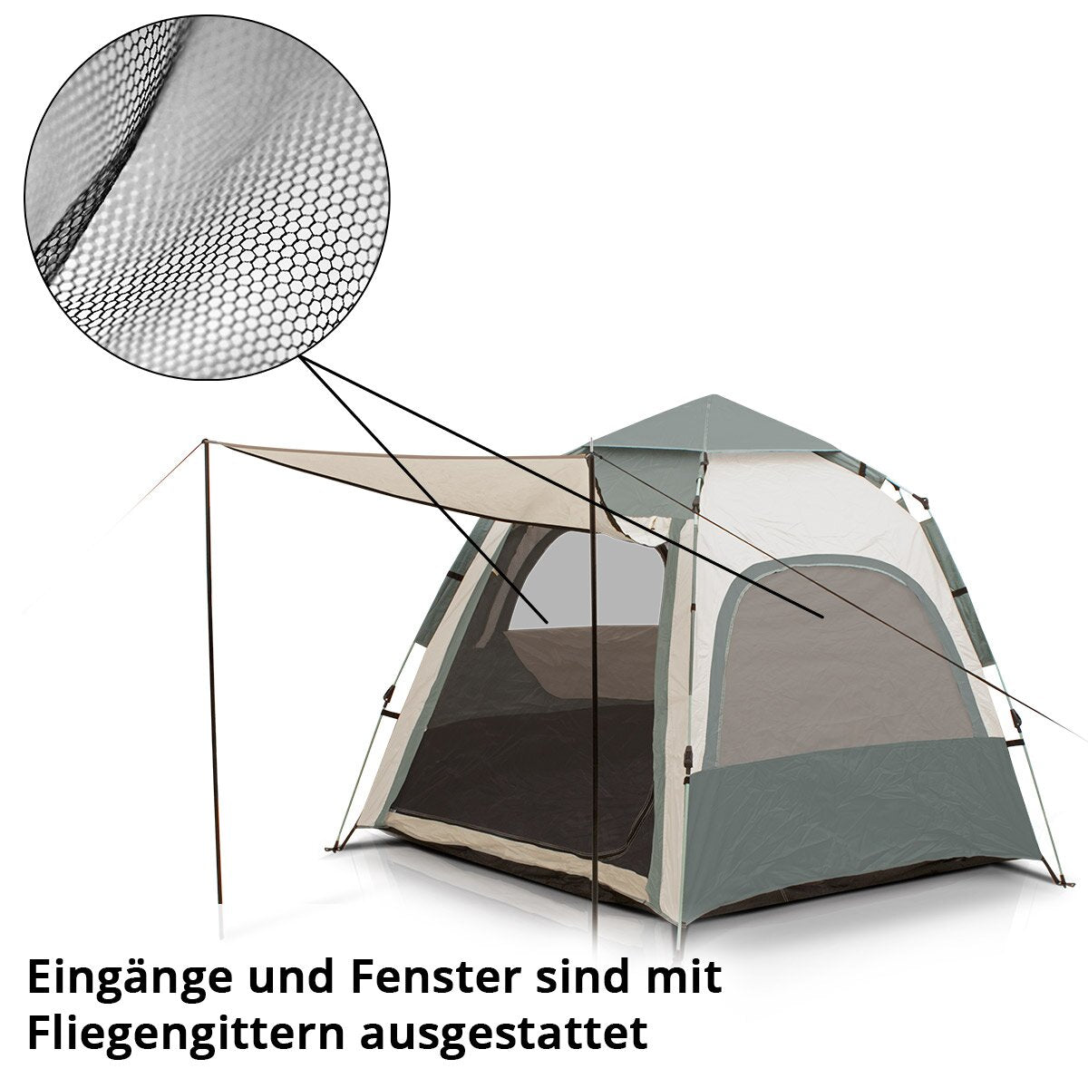 Tente de camping STAHLWERK Z-273 ST Tente pop-up à monter soi-même 273 x 273 cm | Tente pop-up | Tente igloo | tente pliante | Tente dôme | Tente de randonnée | Tente pour 3-4 personnes avec sac de transport