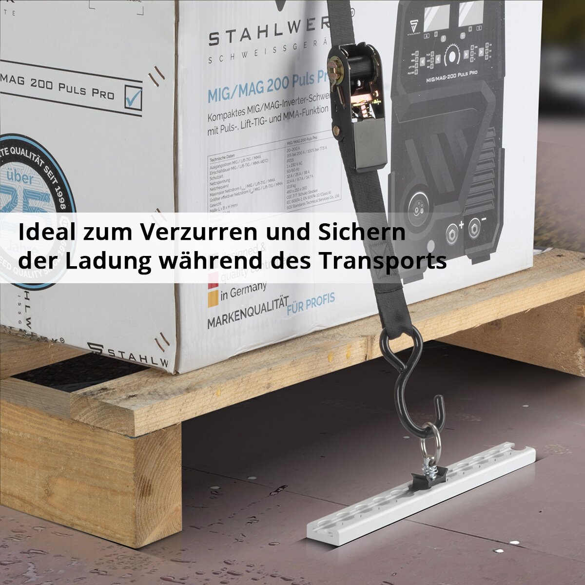 Rail d'arrimage STAHLWERK 50 cm Rail pour compagnie aérienne | Rail de montage | Bande de fixation en aluminium avec trous de perçage intégrés pour sécuriser les charges pendant le transport