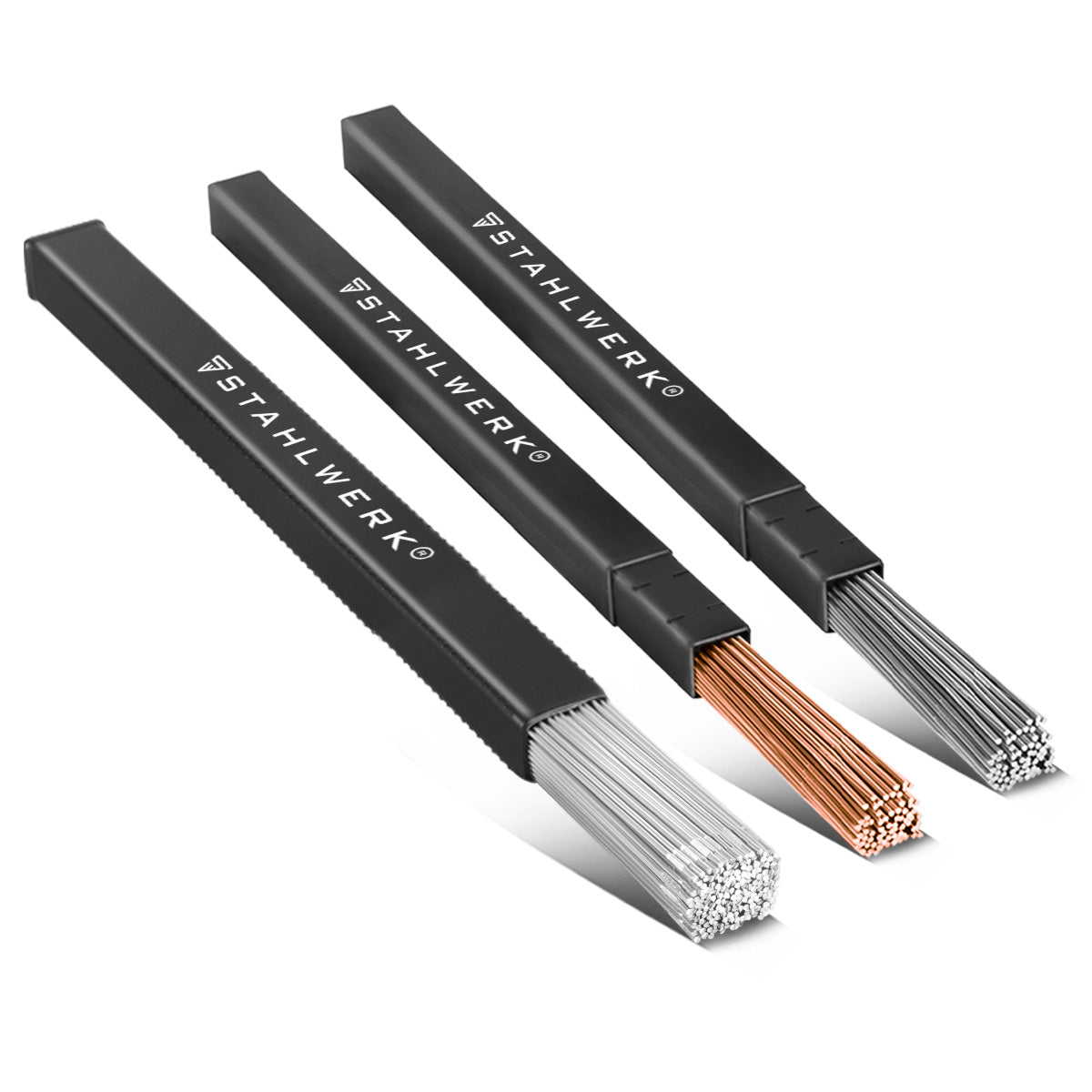 STAHLWERK TIG welding rods SET steel / stainless steel / aluminum / Ø 2.5/2.4 mm x 500 mm / 1 kg each / including storage box