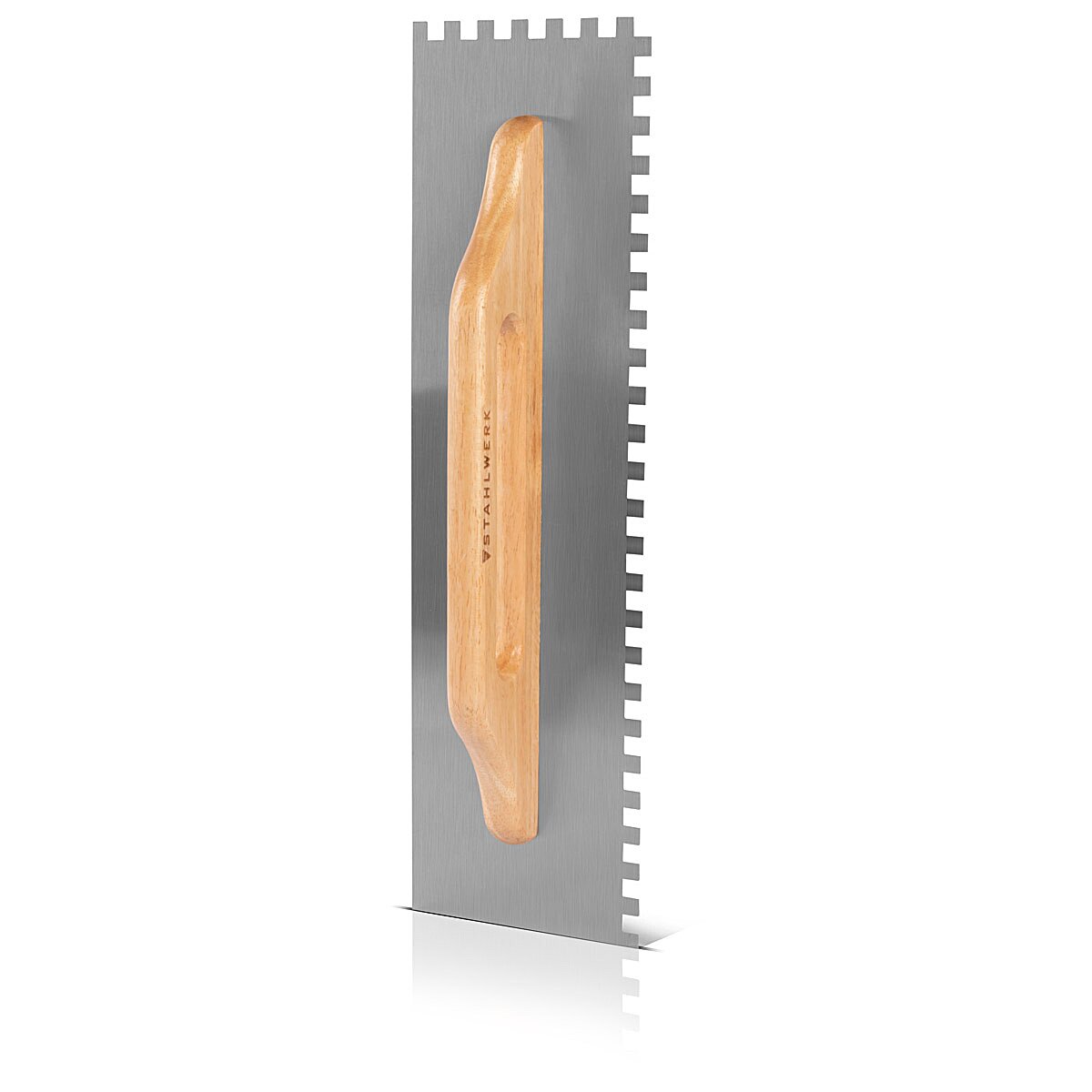 STAHLWERK two-handed smoothing trowel 140 x 500 mm with 10 mm square teeth, high-quality professional carbon steel cleaning trowel / trowel / smooth trowel / Swiss trowel