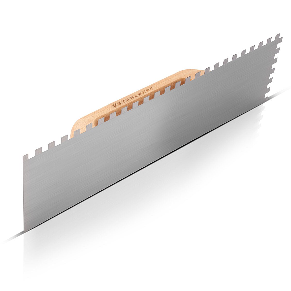 STAHLWERK two-handed smoothing trowel 140 x 500 mm with 10 mm square teeth, high-quality professional carbon steel cleaning trowel / trowel / smooth trowel / Swiss trowel