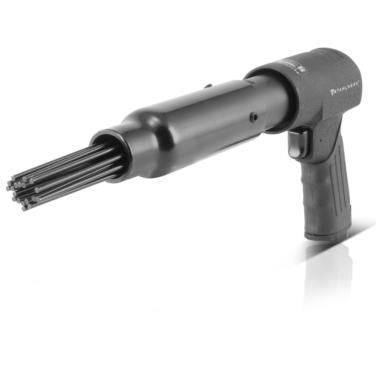 Détartreur à aiguilles à air comprimé professionnel STAHLWERK DNE-400 ST avec une course de tambour de 14 mm et 4 000 coups par minute pour les ateliers et l'industrie