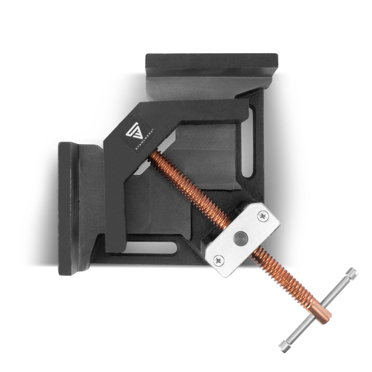 STAHLWERK WK-100 ST welding angle clamp / angle clamp with 100 mm jaw width for fixing workpieces at a 90° angle
