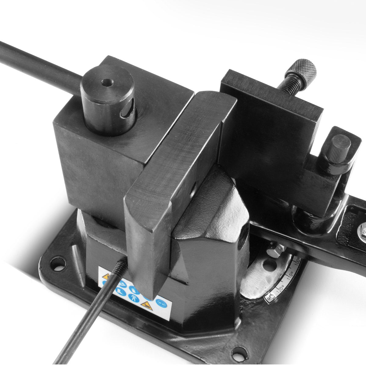 STAHLWERK UB-100 ST universal bending machine with a bending angle of up to 120° degrees for precise cold and hot bending of flat steel, square steel, round steel or angle steel