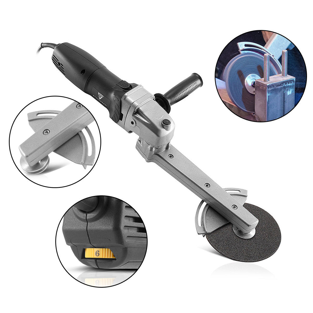 STAHLWERK fillet weld grinder KS-800 ST / long neck grinder / angle grinder / grinding device for polishing, derusting and deburring