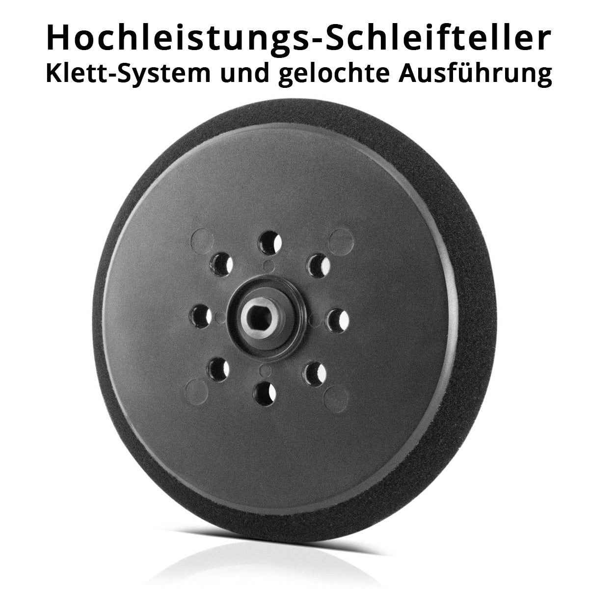 Piastra abrasiva/disco abrasivo universale ad alte prestazioni STAHLWERK 225 mm, versione forata con sistema in velcro e supporto M6 per levigatrici per muri