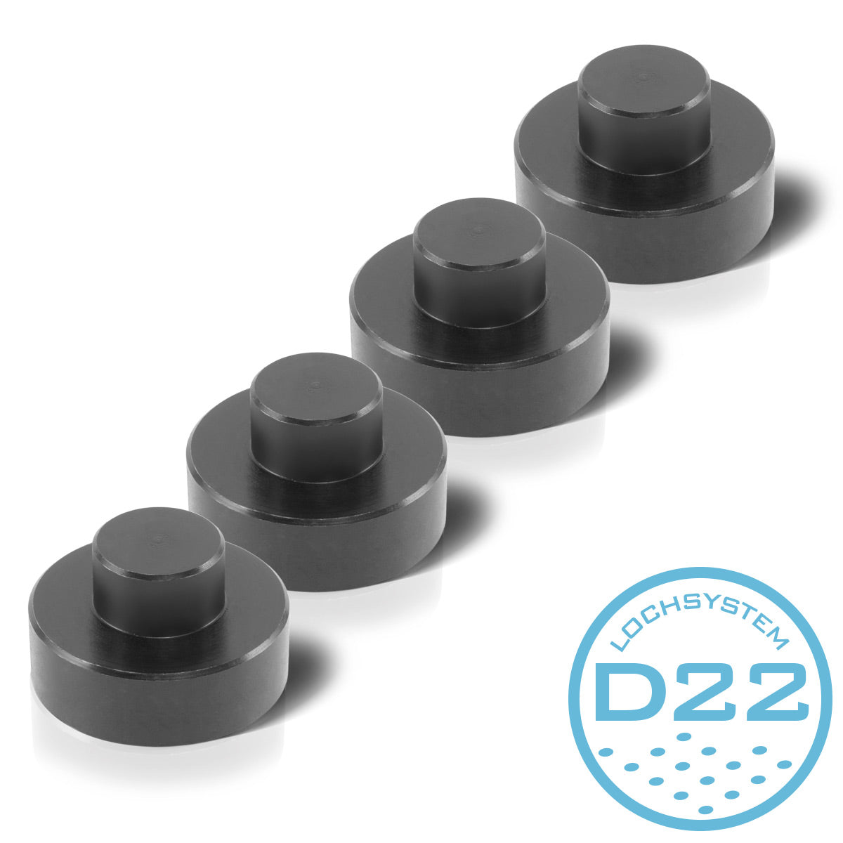 STAHLWERK spacers and clamping bolts 44 x 15 mm stackable for welding tables with D 22 hole system - practical set of 4