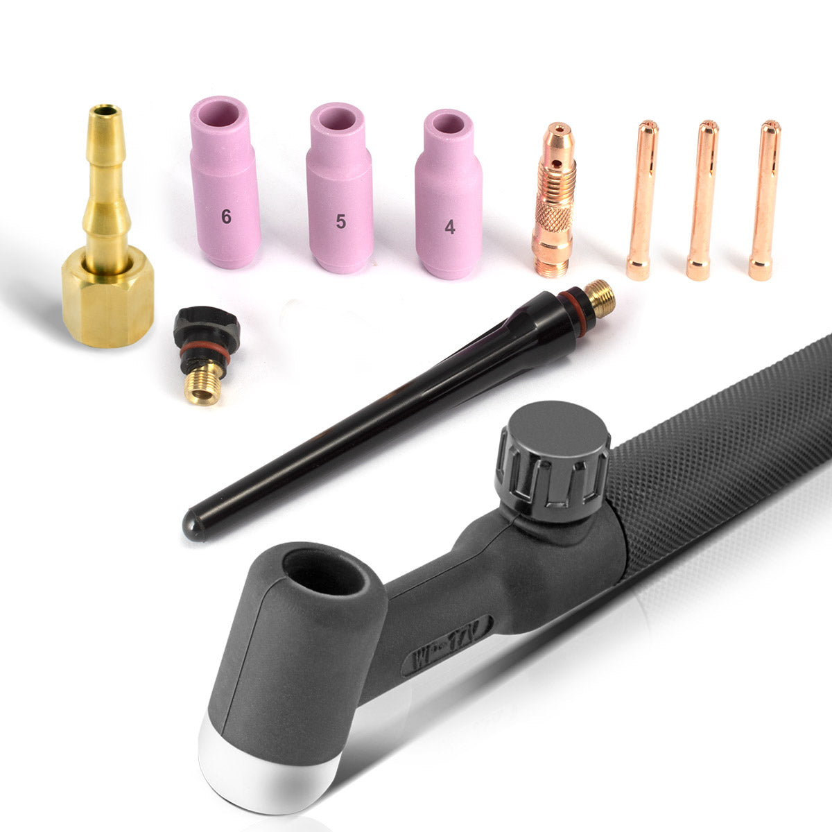 Torche / torche de soudage Tig à levage universel STAHLWERK WP-17V avec paquet de tuyaux de 4 mètres et mandrin de 9 mm pour machine à souder TIG / ARC