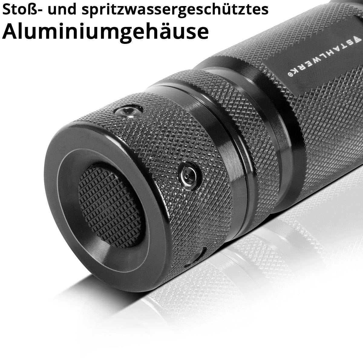 STAHLWERK LED flashlight with 6 modes, extendable 360° telescopic rod light / LED light / LED light / LED lamp / LED lantern with high-quality aluminum housing
