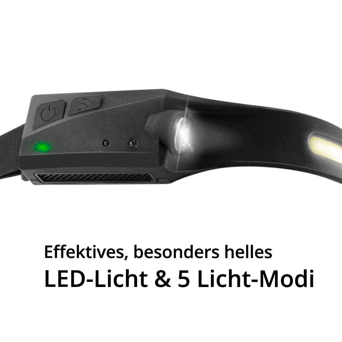 STAHLWERK Lampe frontale LED ALS-350 ST Lampe frontale/lampe de travail/lampe frontale puissante avec batterie intégrée, port USB-C, 5 modes d'éclairage et capteur