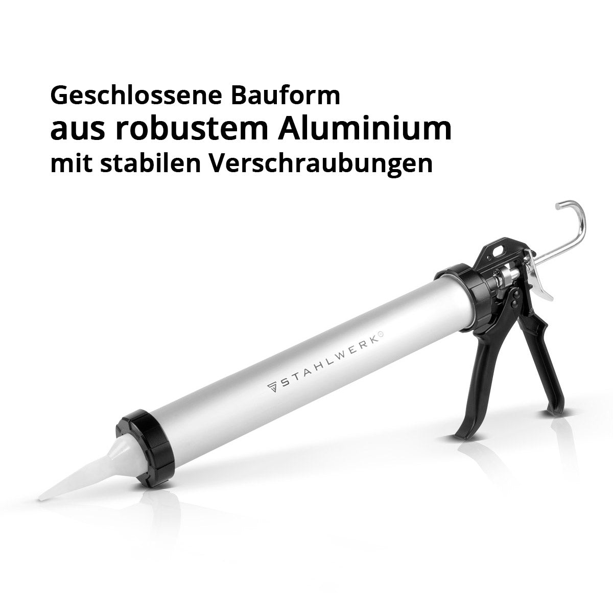 Pistolet à silicone STAHLWERK SP-600 ST Presse à cartouches / pistolet à cartouches de 600 ml en aluminium robuste pour cartouches et sacs pour siliconer et appliquer des colles et des produits d'étanchéité