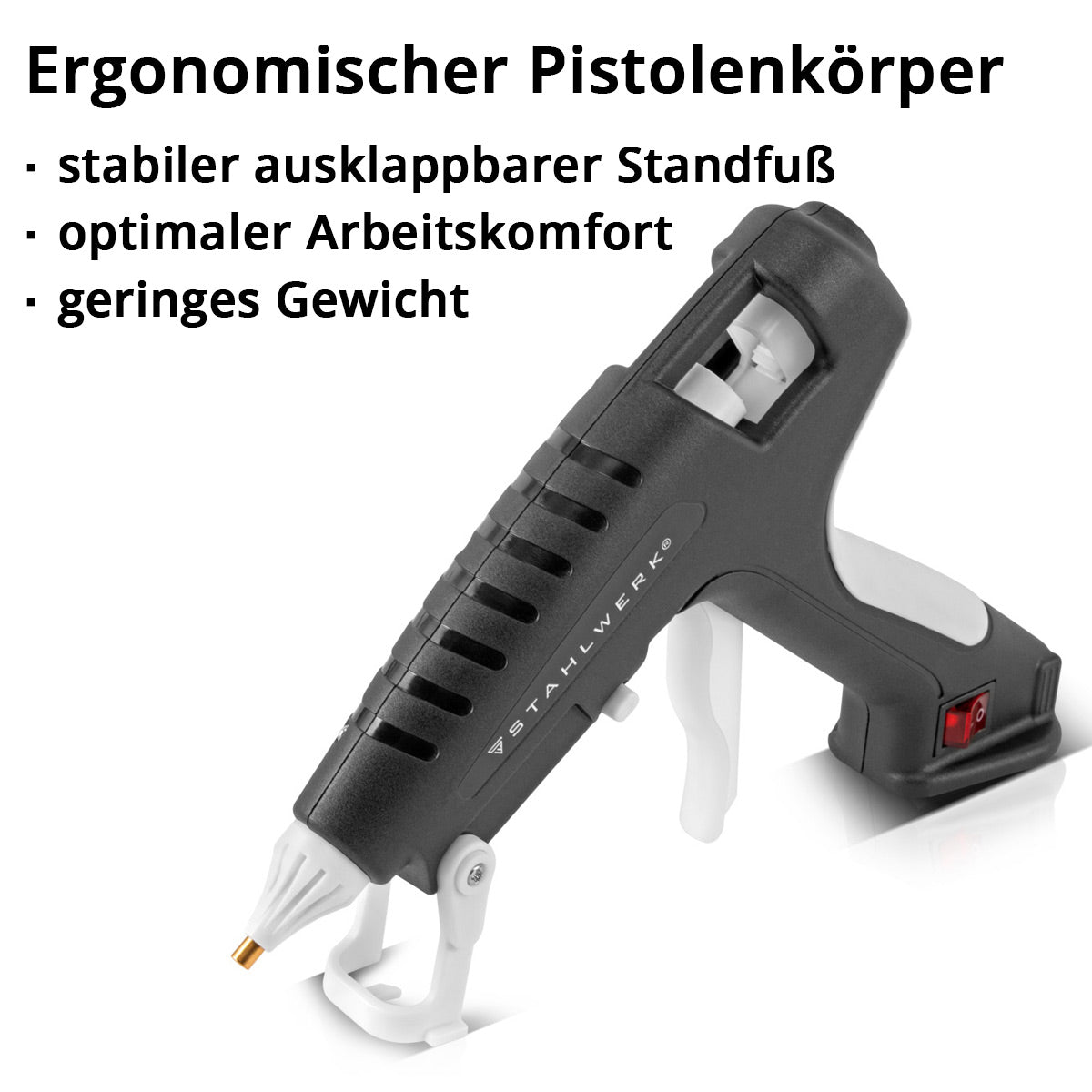 STAHLWERK Heißklebepistole HKP-250 ST Profi-Klebepistole  / Heißkleber / Schmelzklebepistole mit Rückschlagventil und 250 Watt für 11 mm Heißklebestifte