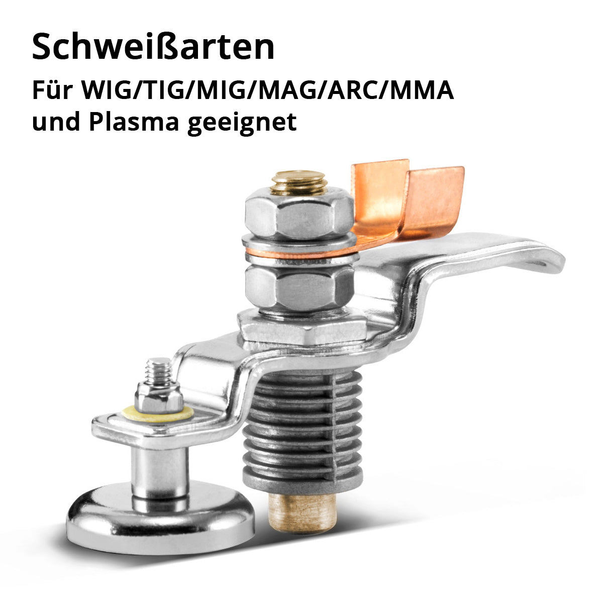 Pince de terre magnétique STAHLWERK EC-200 ST / pince de terre / aimant de terre pour machines à souder et coupeurs plasma jusqu'à 200 A