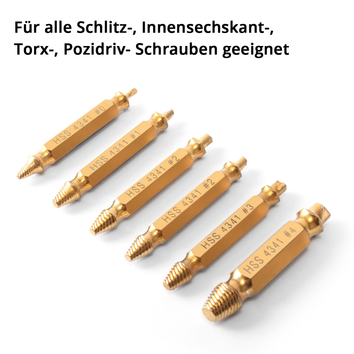 STAHLWERK Linksausdreher / Schraubenentferner / beschädigte Schrauben Ausdreher 6er Set / gehärteter HSS Stahl